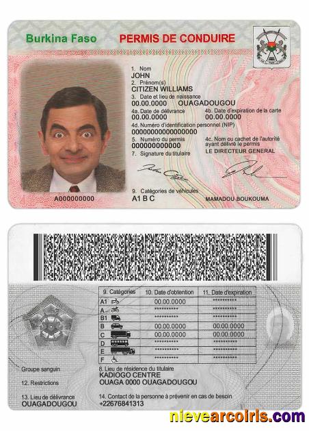Burkina Faso driving license